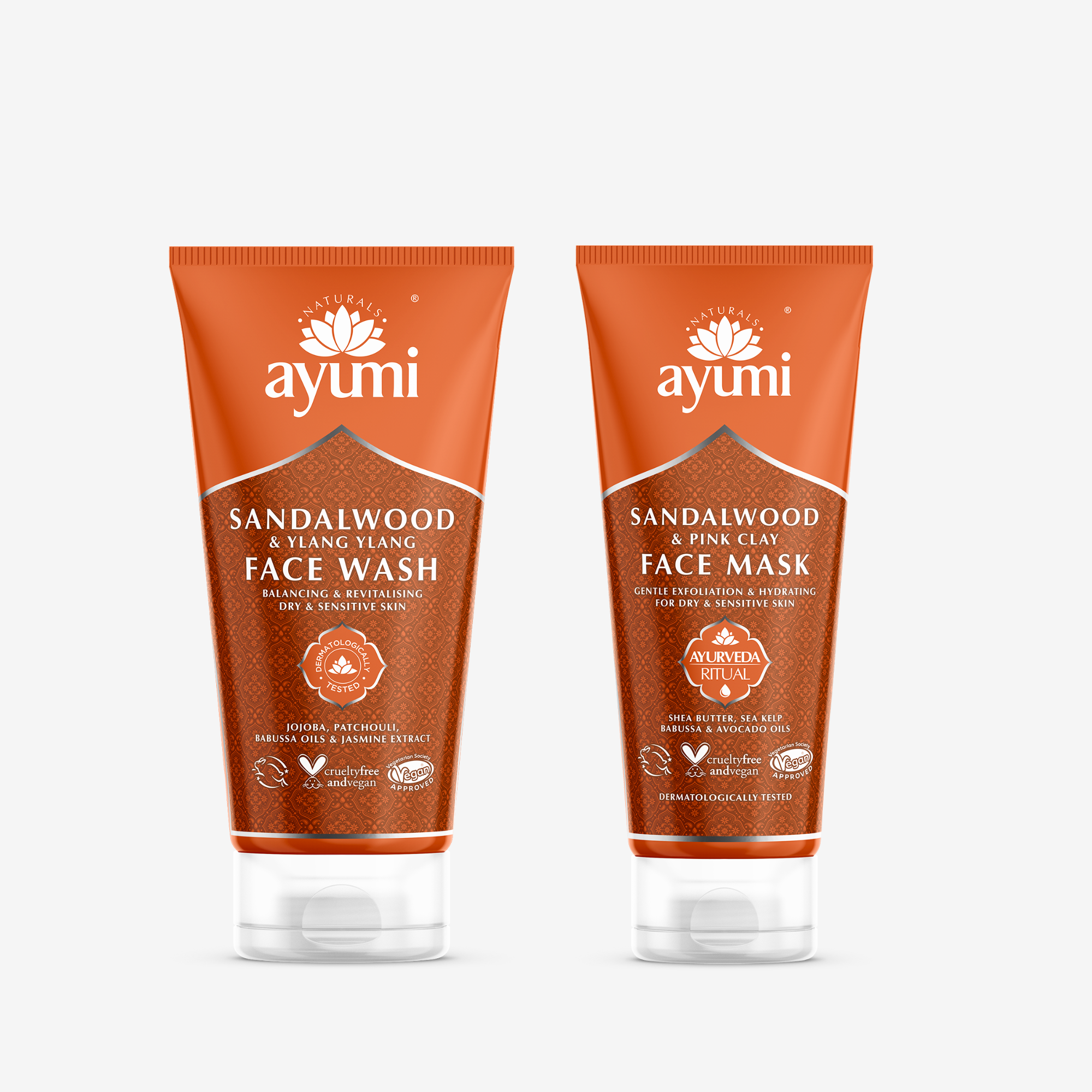 Hydrating face duo combining cleanse and mask