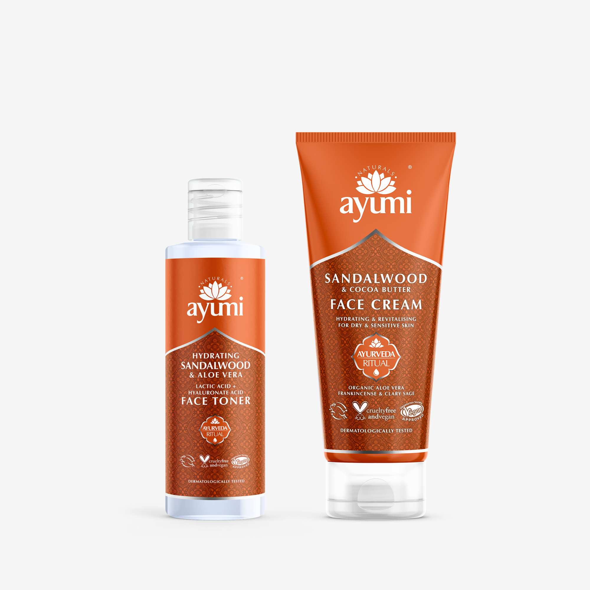 Hydrating face duo for toning and moisturizing skin
