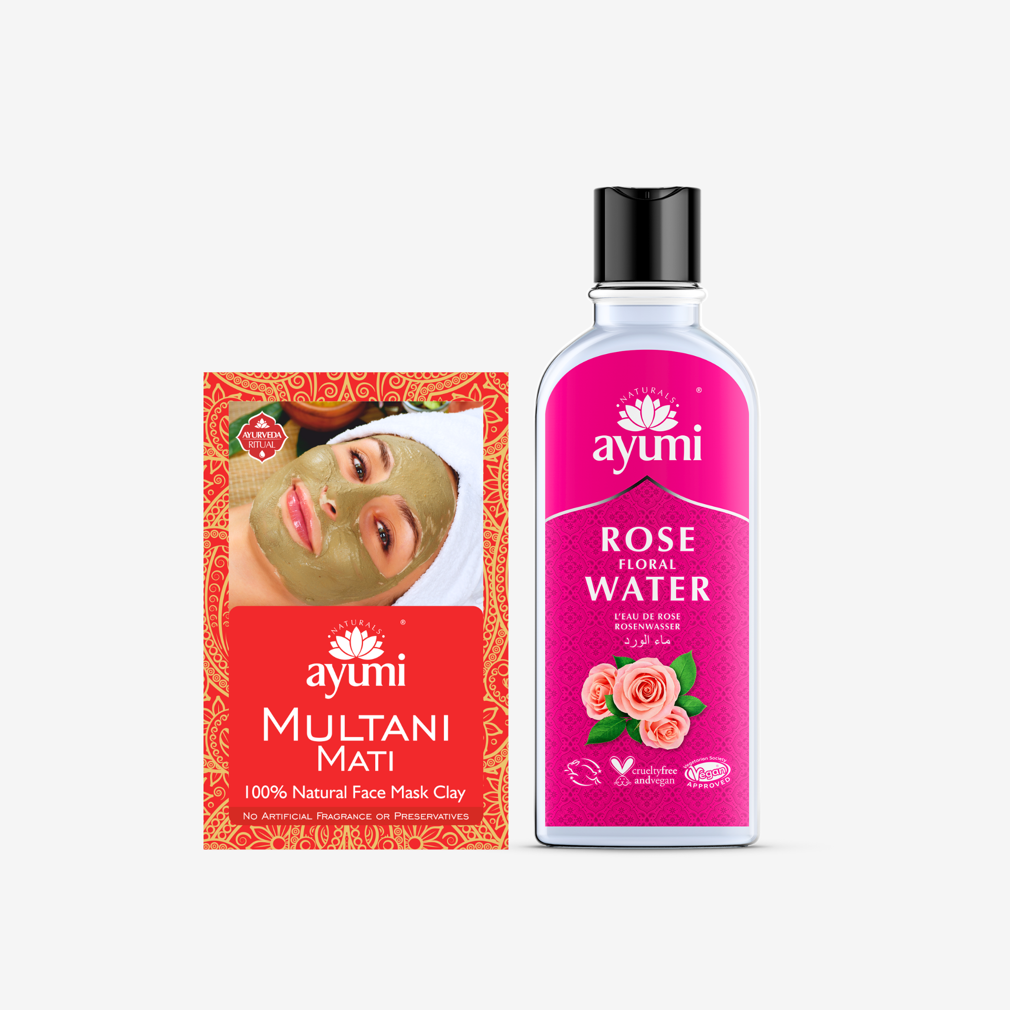 Hydrating rose face duo mask for radiant, moisturized skin
