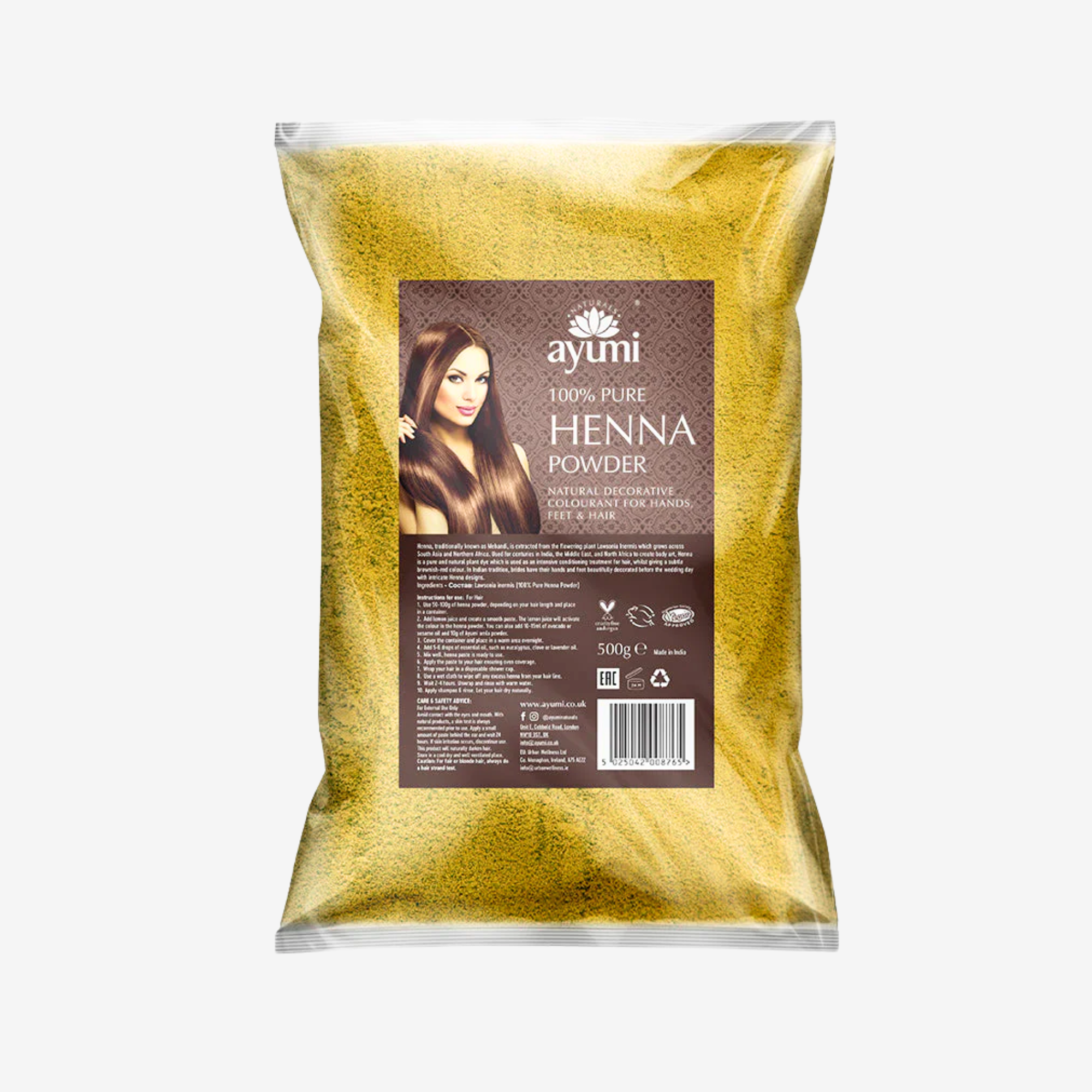Ayumi Rajastan's best Organic Henna Powder for Hair & Hands. Chemical Free