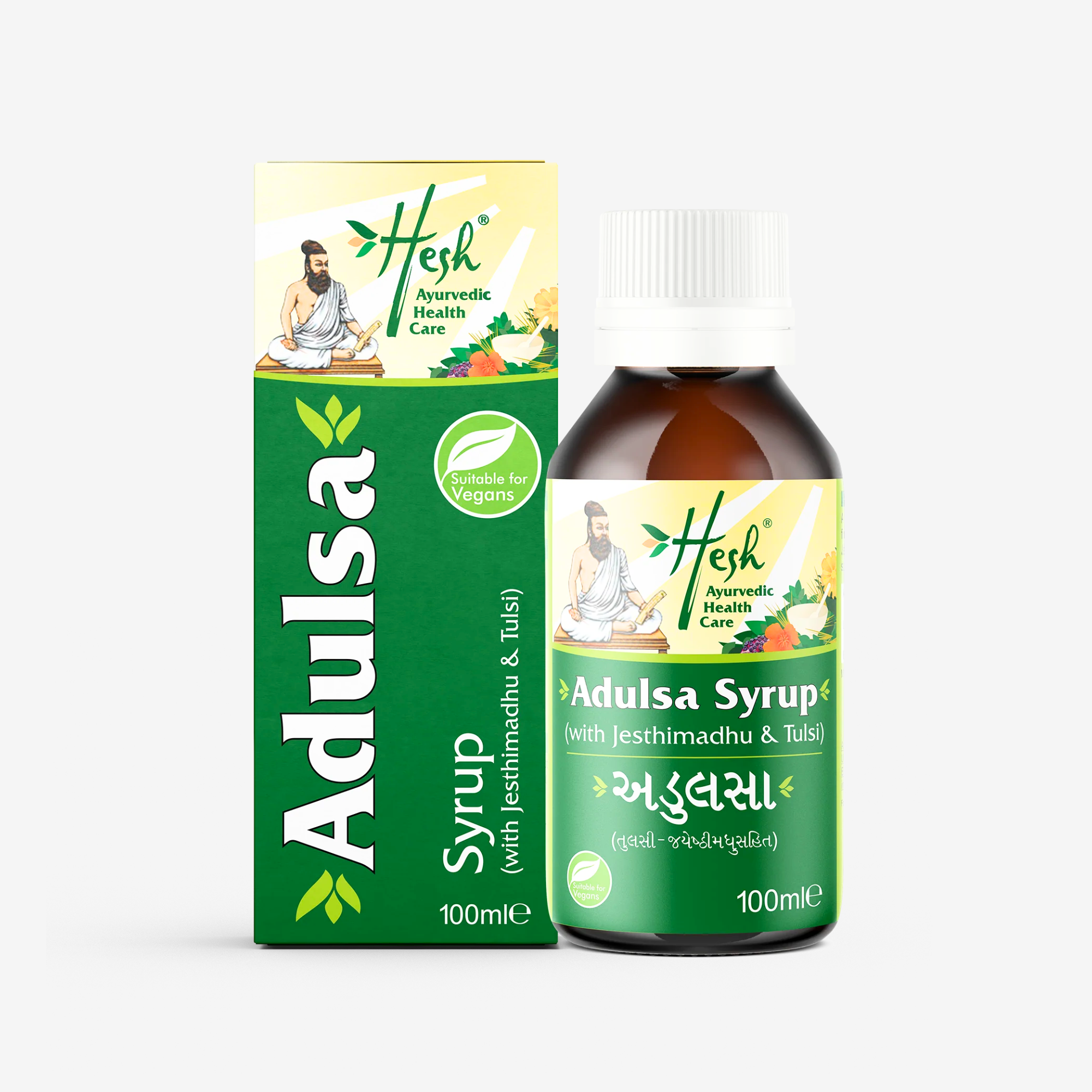 Tulsi Adulsa Jethimade Vegan Cough Syrup for throat relief