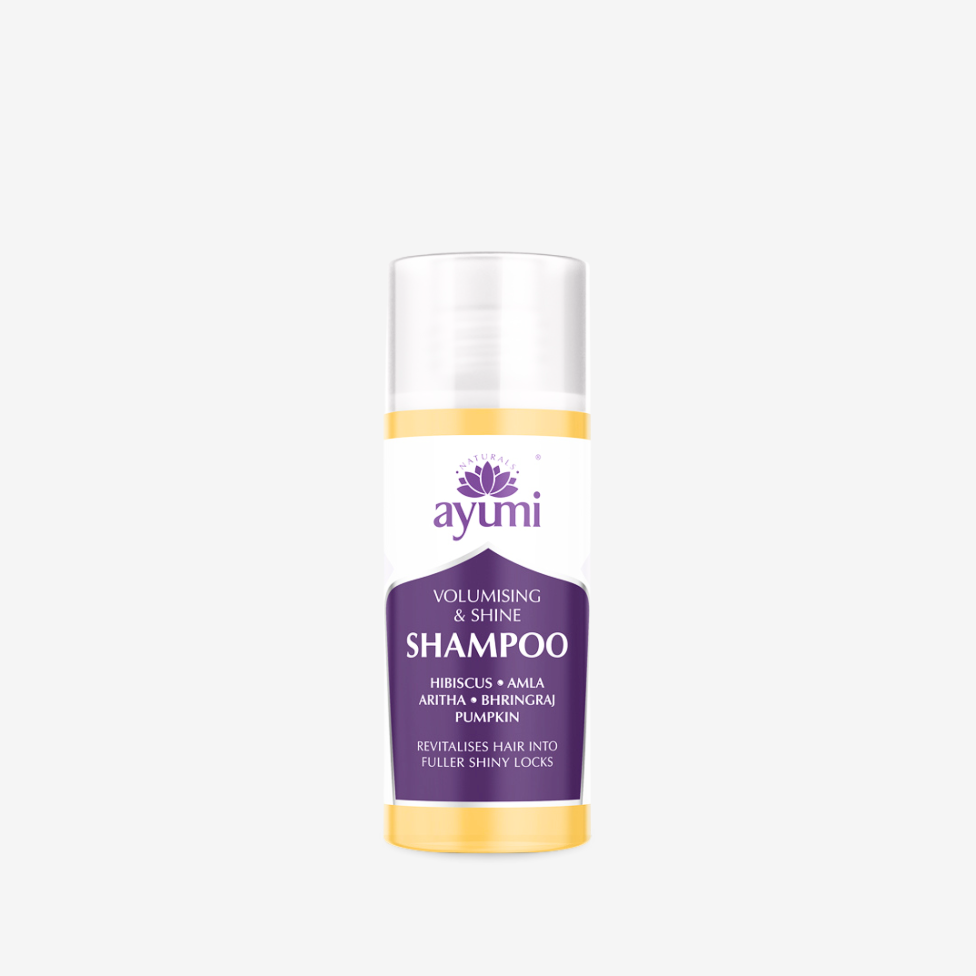 Volumising and shine shampoo in convenient travel size