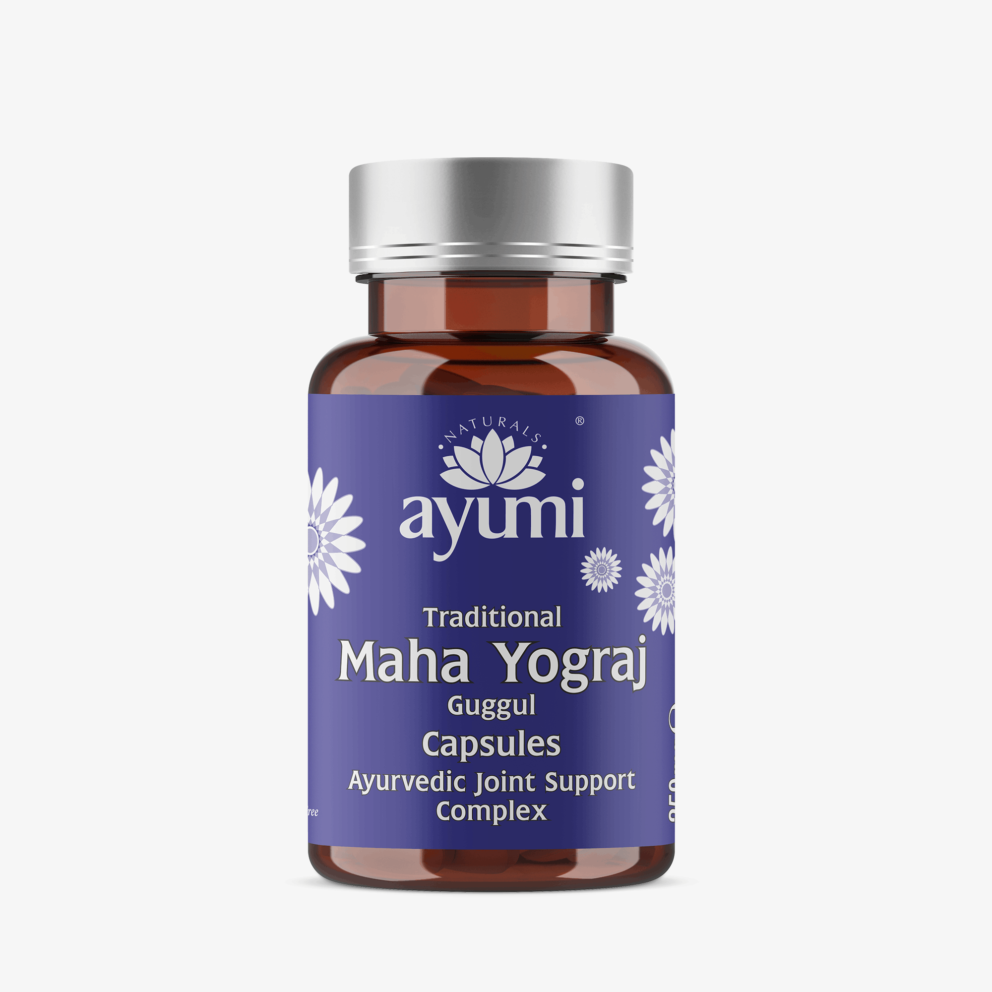 Ayumi Maha Yograj Guggul Capsules bottle on a white background