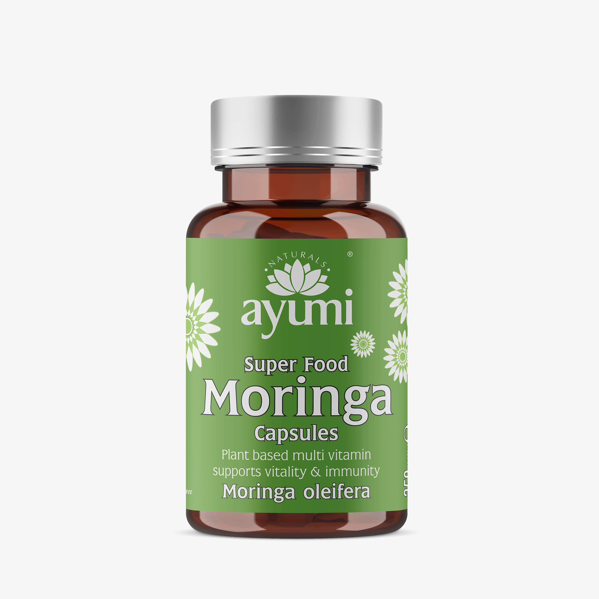 Ayumi Moringa Capsules 60 Vegan Capsules High Strength Moringa Oleifera Leaf Extract for Energy Immunity and Skin Health UK