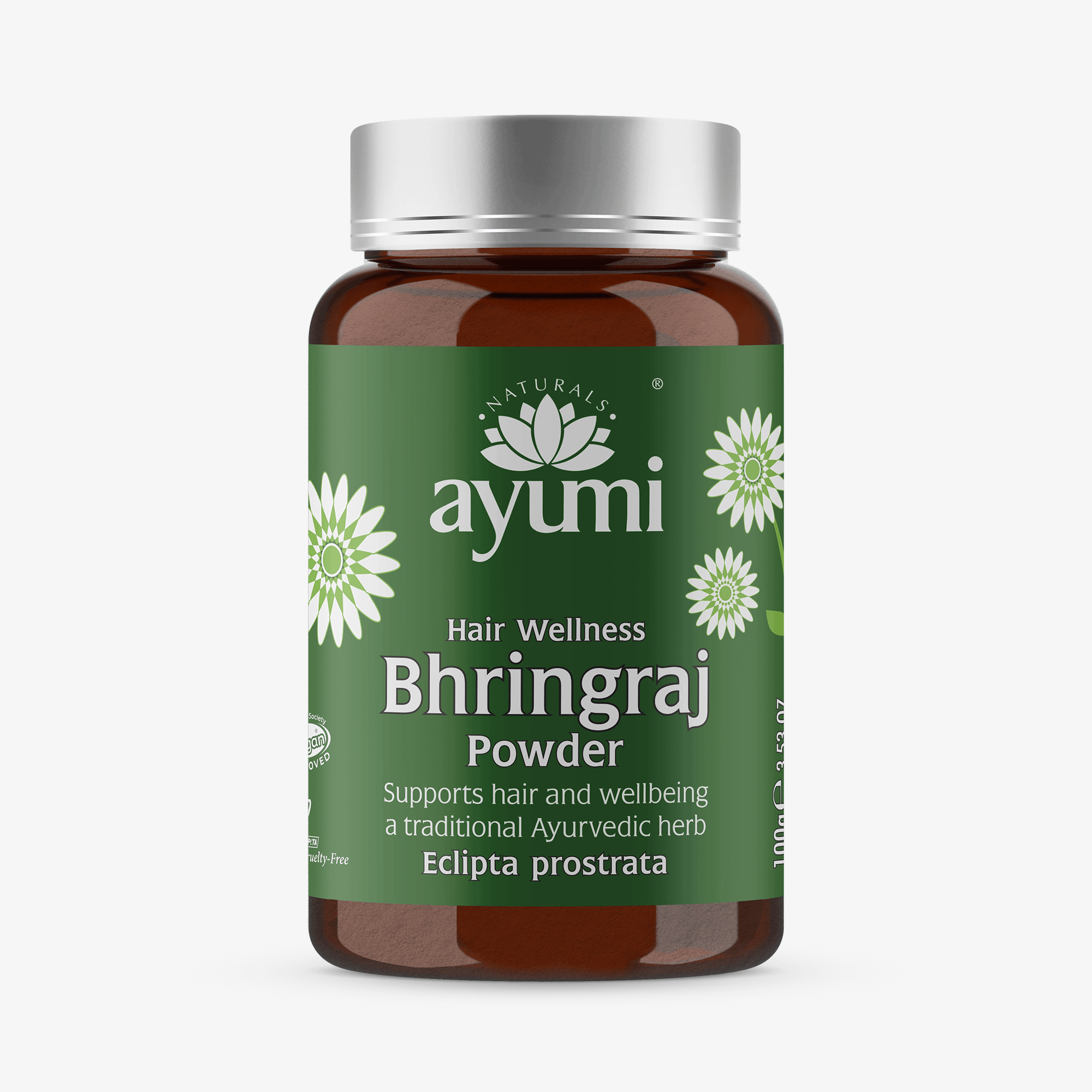Ayumi Bhringraj Powder bottle on a white background