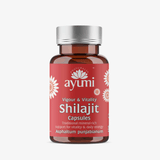 Ayumi Shilajit capsules bottle on a white background
