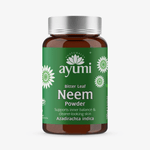 Ayumi Neem Powder bottle on a white background