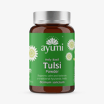 Ayumi Holy Basil Tulsi Powder bottle on a white background