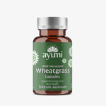 Ayumi Wheatgrass Capsules 60 Vegan Capsules Wild Harvested Triticum Aestivum Wheatgrass Powder for Energy Detox and Immunity UKbackground