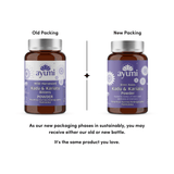 Comparison of old and new Ayumi packaging with text on a white background