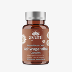 Ayumi Ashwagandha capsules bottle on a white background