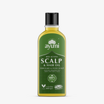 Ayumi scalp and hair oil bottle on a white background
