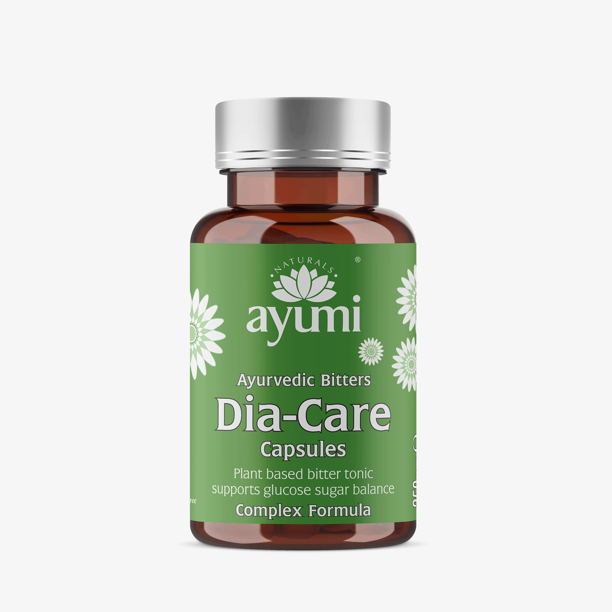 Ayumi Dia-Care capsules bottle on a white background