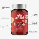 Ayumi Triphala Powder bottle with label on a white background