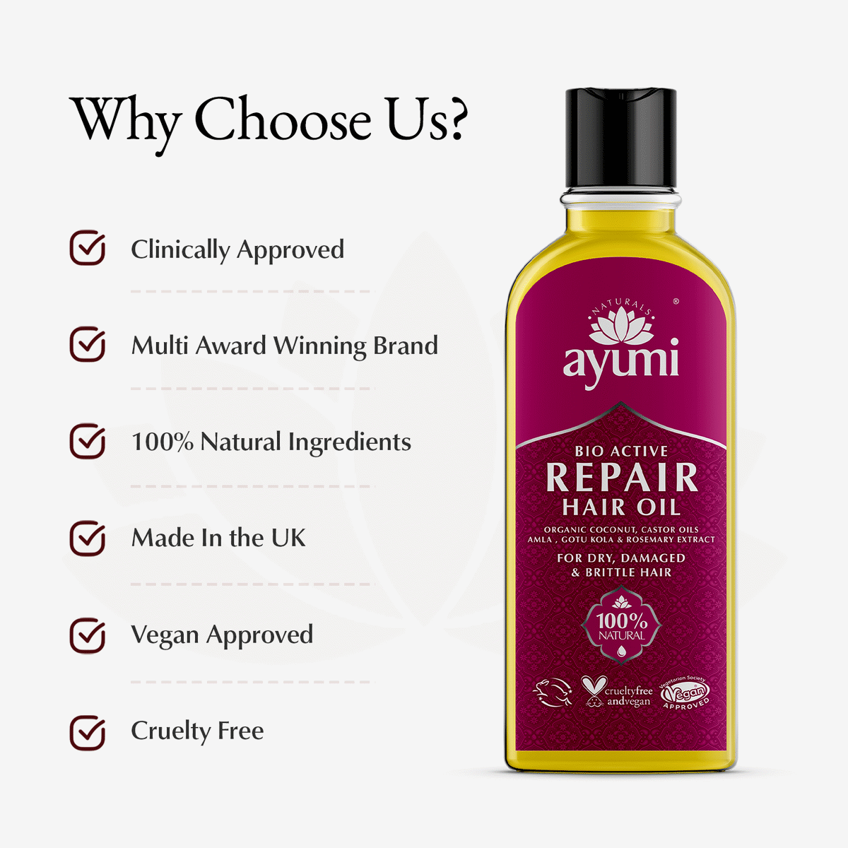 Ayurvedic Repair Hair Oil for Dry & Damaged Hair