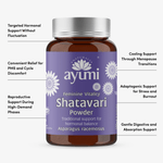 Ayumi Shatavari Powder bottle with purple label on a white background