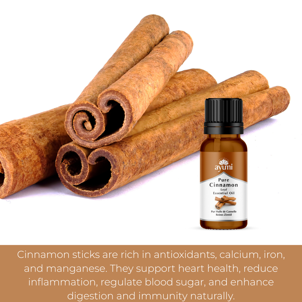 Showing Ayumi Cinnamon Oil with Cinnamon Sticks