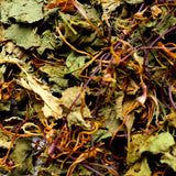 Close-up of centella leaves with a focus on texture and color.