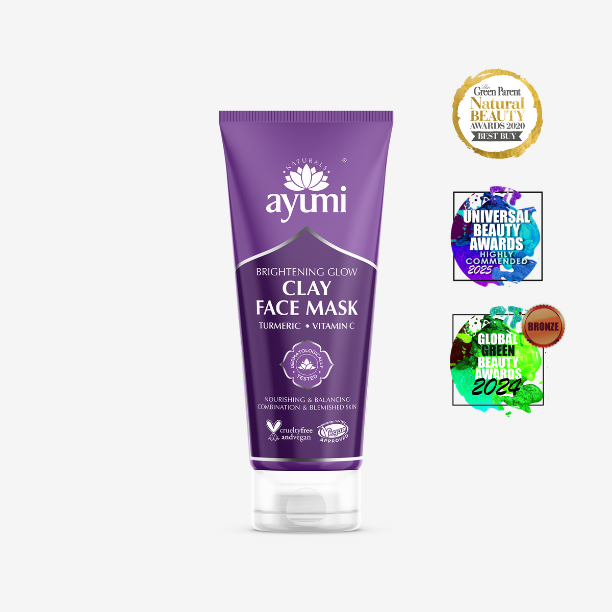 Ayumi Clay Mask with Vitamin C, Turmeric & Papaya – Brighten & Glow