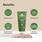 Ayumi Neem Face Mask tube with benefits on a beige background