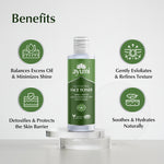 Ayumi face toner bottle with benefits listed on a white background