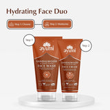 Gentle Face Wash Duo | Face Wash and Cream Combo | Sandalwood Face Wash Routine